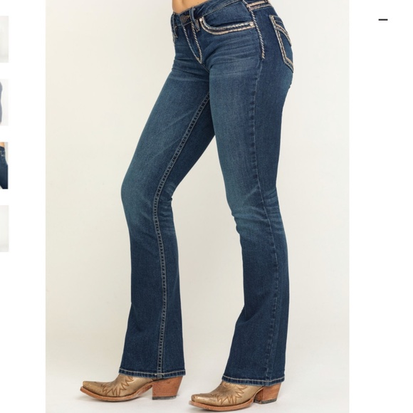 Shyanne Scroll Dark Wash Bootcut Jeans, EUC, 32 Short - Picture 5 of 15